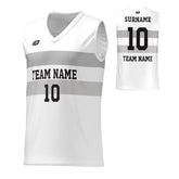 Basketball Jersey Horizontal Strips - White